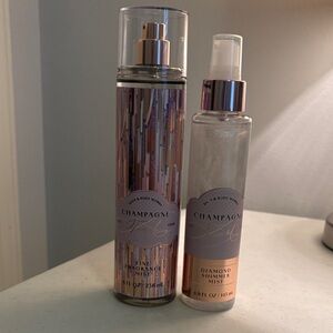 NEW-Bath & Body Works Champagne Toast Fragrance Mist and Diamond Shimmer Mist